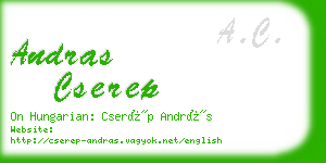 andras cserep business card